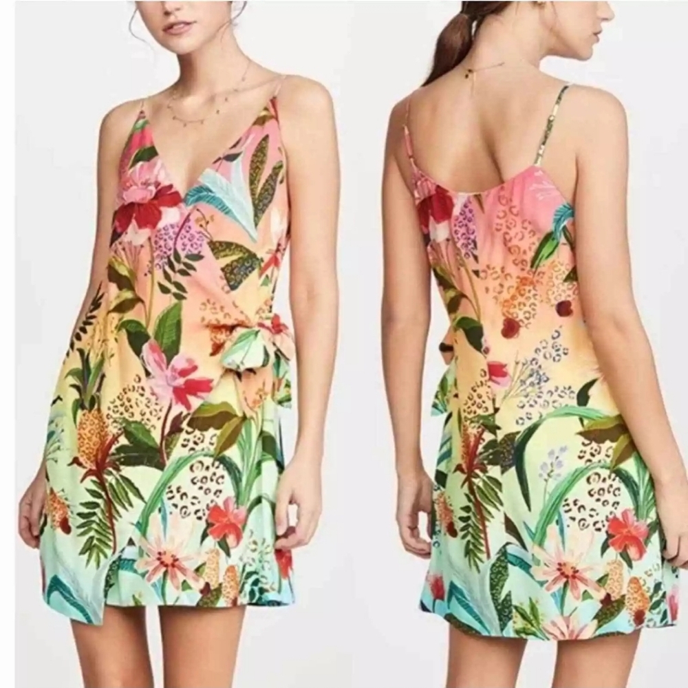 Farm Rio Amazonian Ombre Mini Wrap Dress Size Small